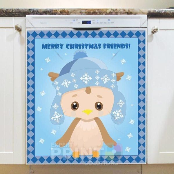 Baby Owl in Blue Hat Dishwasher Magnet