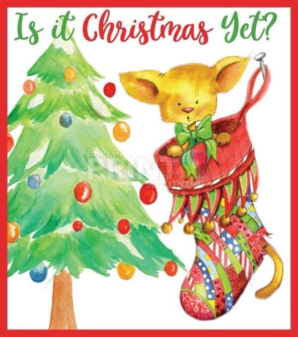 Kitten in a Stocking with Christmas Tree Garden Flag