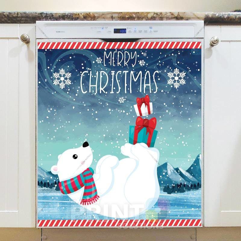 Winter Polar Bear Family #2 Dishwasher Magnet