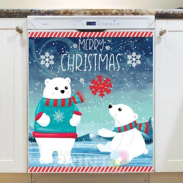 Winter Polar Bear Family #3 Dishwasher Magnet