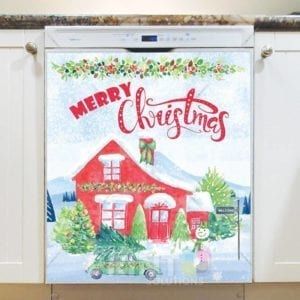 Beautiful Christmas Village #1 Dishwasher Magnet