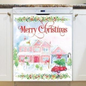Beautiful Christmas Village #2 Dishwasher Magnet