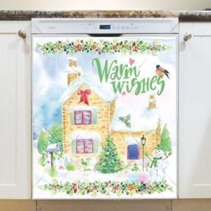 Beautiful Christmas Village #3 Dishwasher Magnet