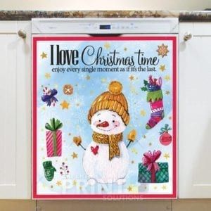 Adorable Snowman and Christmas Gifts Dishwasher Magnet