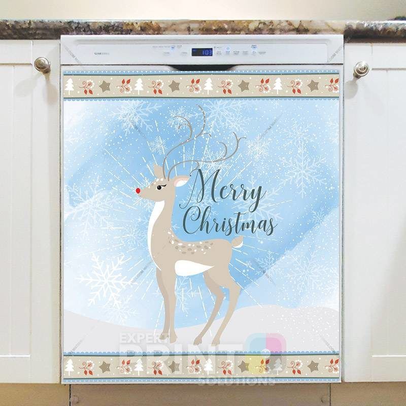 Elegant Christmas Deer Dishwasher Magnet