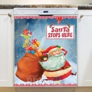 Santa Stops Here Dishwasher Magnet