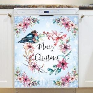 Pink and Blue Christmas Design Dishwasher Magnet