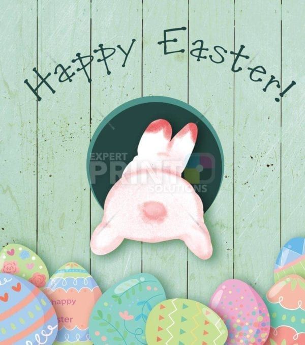 Cute Easter Bunny in a Hole Garden Flag