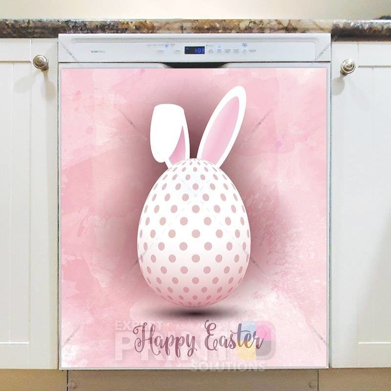 Pink and White Easter Egg Dishwasher Magnet