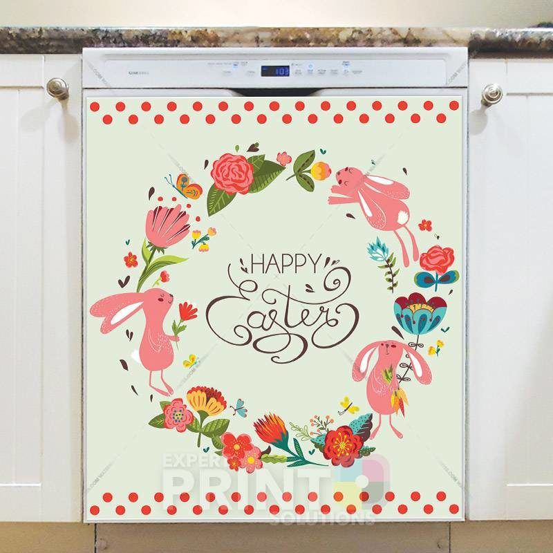 Easter Bunny Wreath Dishwasher Magnet