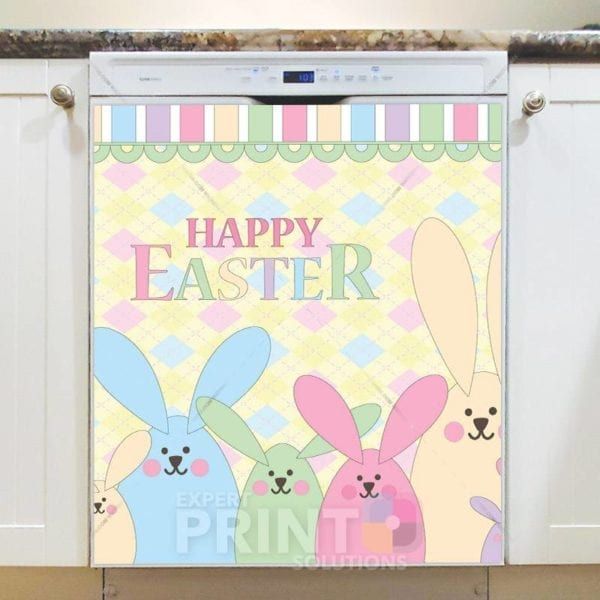 Pastel Easter Bunnies Dishwasher Magnet