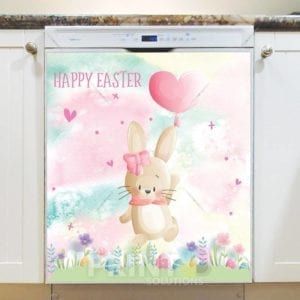 Easter Bunny with a Balloon Dishwasher Magnet