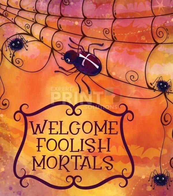 Halloween Spiders in the Web Garden Flag