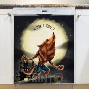 Halloween Howly Night Dishwasher Magnet