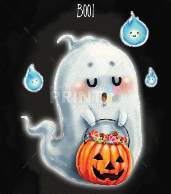 Cute Little Halloween Ghost Garden Flag
