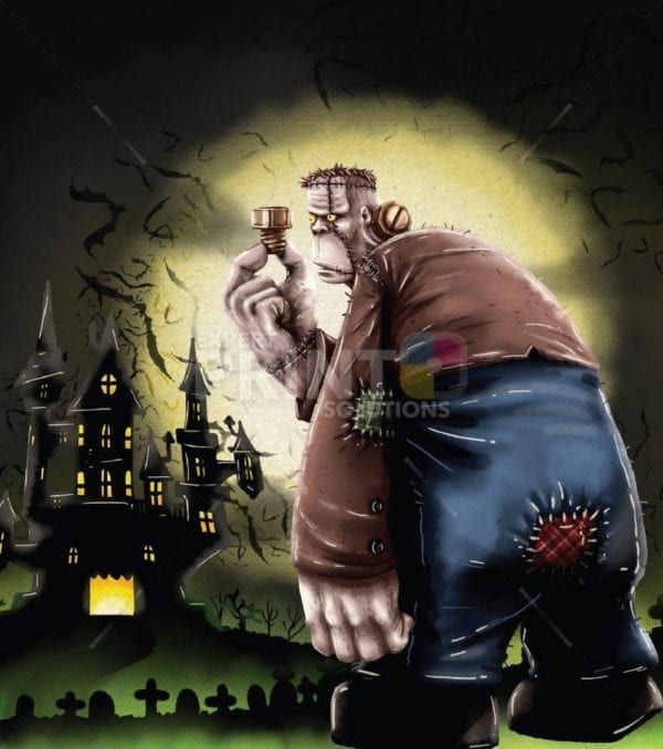 Cute Halloween Frankenstein Garden Flag