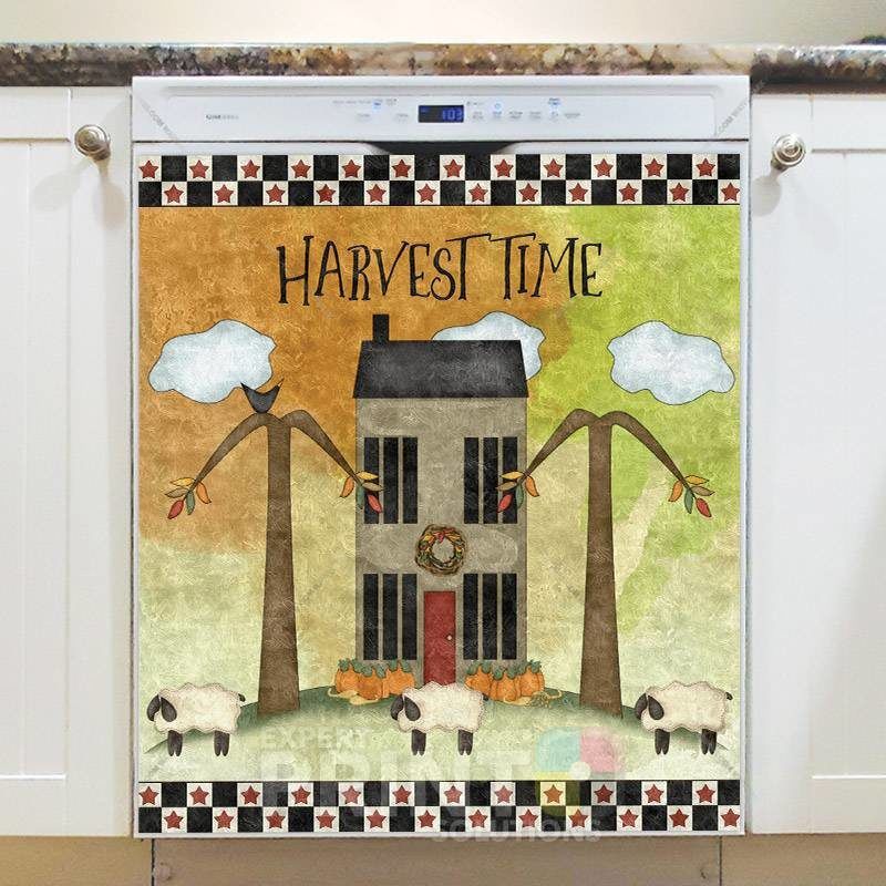 Prim Country Autumn House Dishwasher Magnet