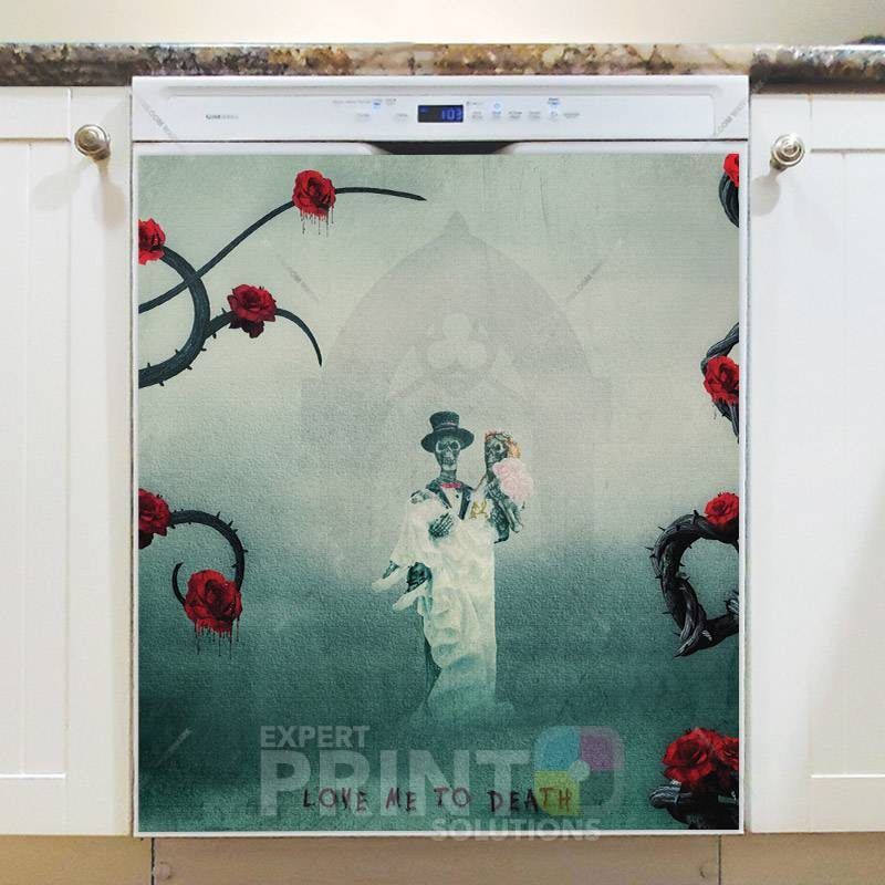 Halloween Skeleton Couple Dishwasher Magnet
