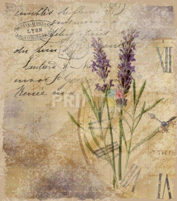 Vintage Lavender Design #4 Garden Flag
