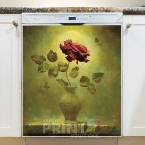 Beautiful Red Rose in a Vase Dishwasher Magnet