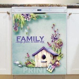 Birdhouse with Spring Flowers Dishwasher Magnet