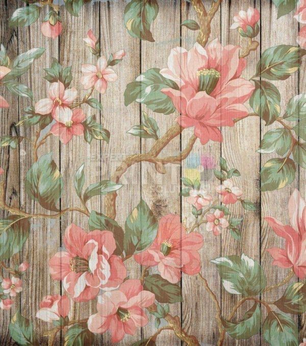 Rustic Flowers on Wood Pattern #1 Garden Flag