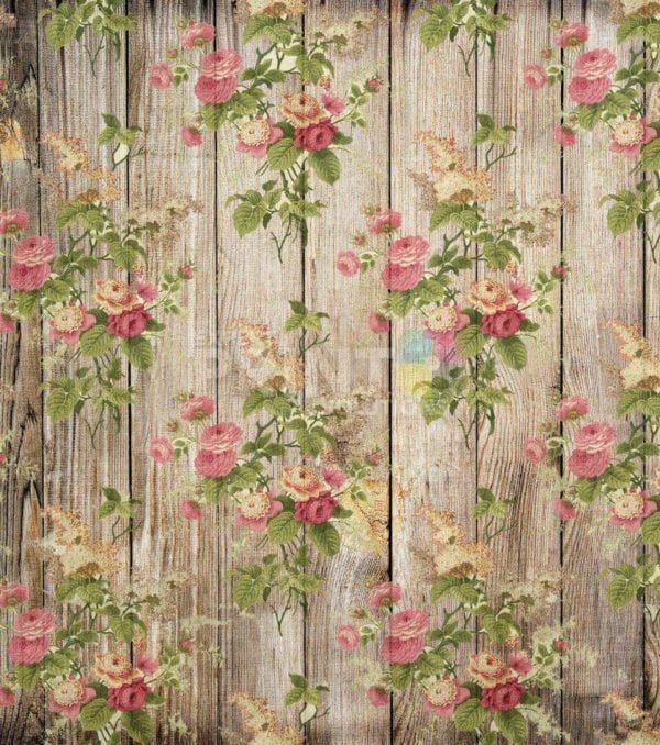 Rustic Flowers on Wood Pattern #2 Garden Flag