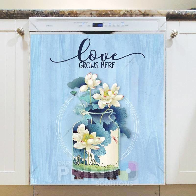 Love Grows Here Masonjar Dishwasher Magnet
