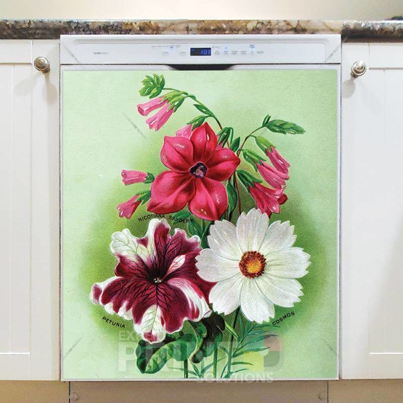 Vintage Retro Flower Seed Label #14 Dishwasher Magnet