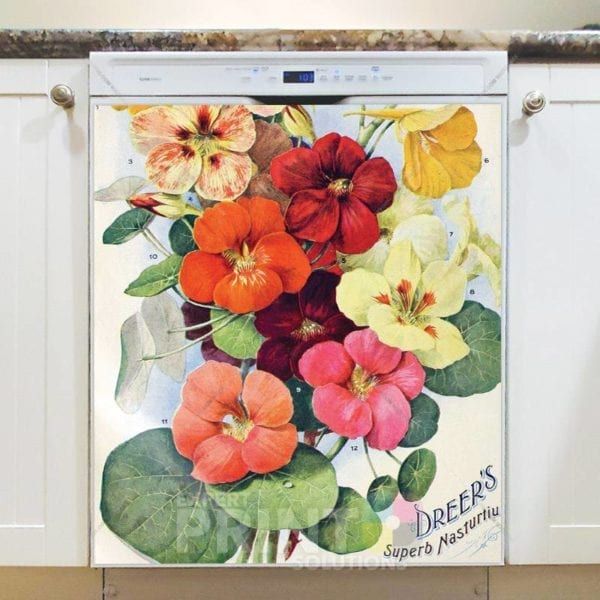 Vintage Retro Flower Seed Label #20 Dishwasher Magnet