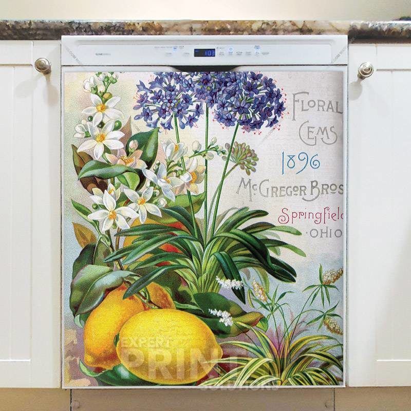 Vintage Retro Flower Seed Label #22 Dishwasher Magnet