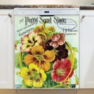 Vintage Retro Flower Seed Label #39 Dishwasher Magnet