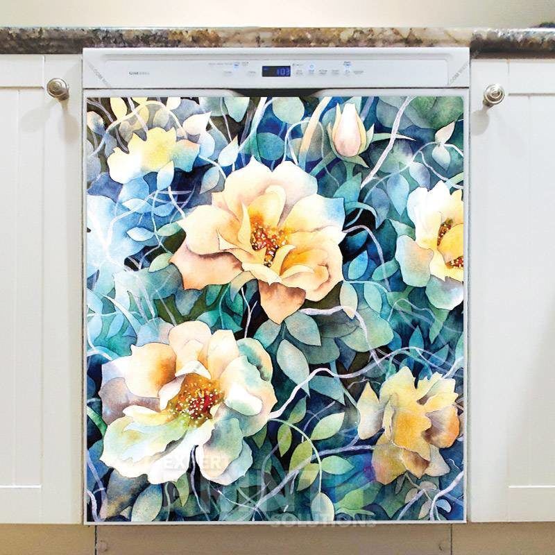 Pretty Dog Rose Bush Dishwasher Magnet