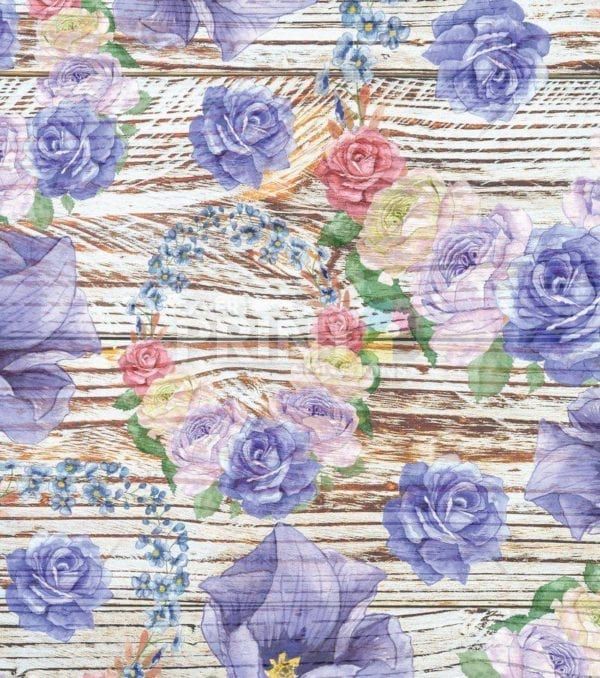 Flowers on Wood Pattern #3 Garden Flag