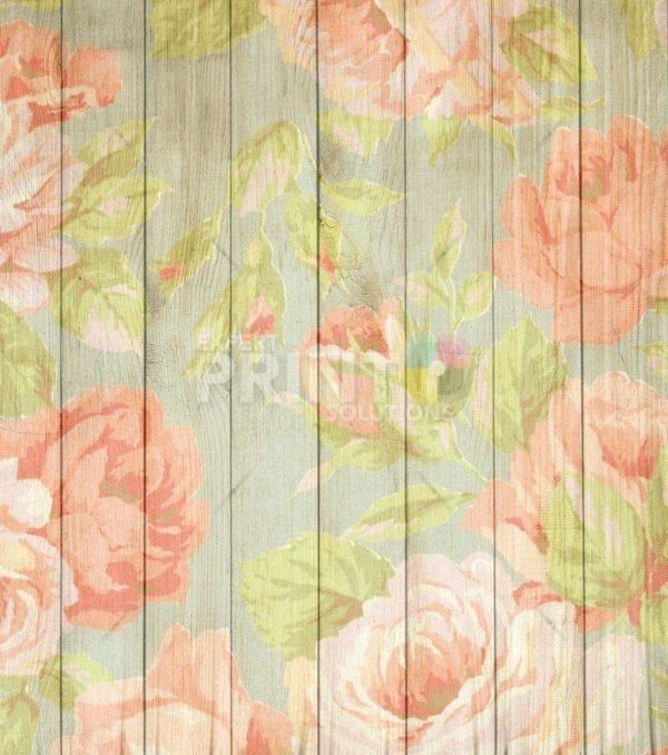 Flowers on Wood Pattern #7 Garden Flag