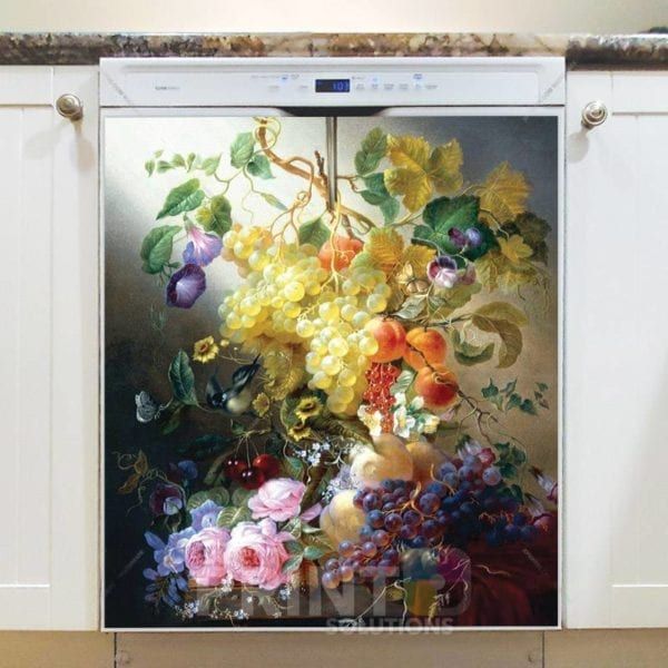 Beautiful Romantic Victorian Flowers and Fruit Dishwasher Magnet