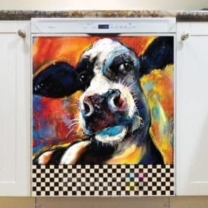 Cute Curious Cow Dishwasher Magnet