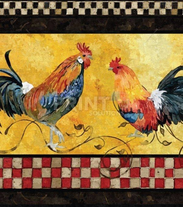 Vintage Farmhouse Roosters #5 Garden Flag