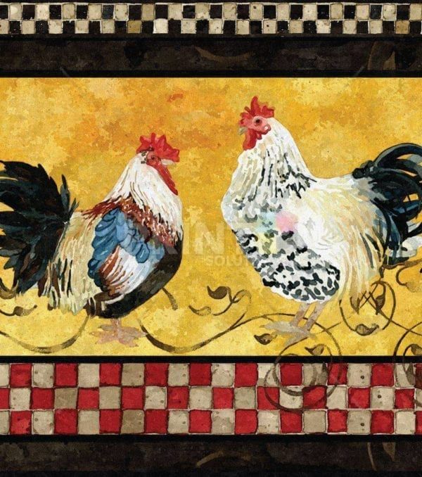 Vintage Farmhouse Roosters #6 Garden Flag