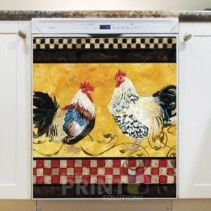 Vintage Farmhouse Roosters #6 Dishwasher Magnet