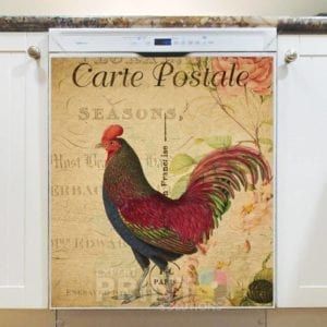 Carte Postale Vintage Rooster #1 Dishwasher Magnet