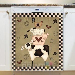Country Farmhouse Stacked Animals Dishwasher Magnet