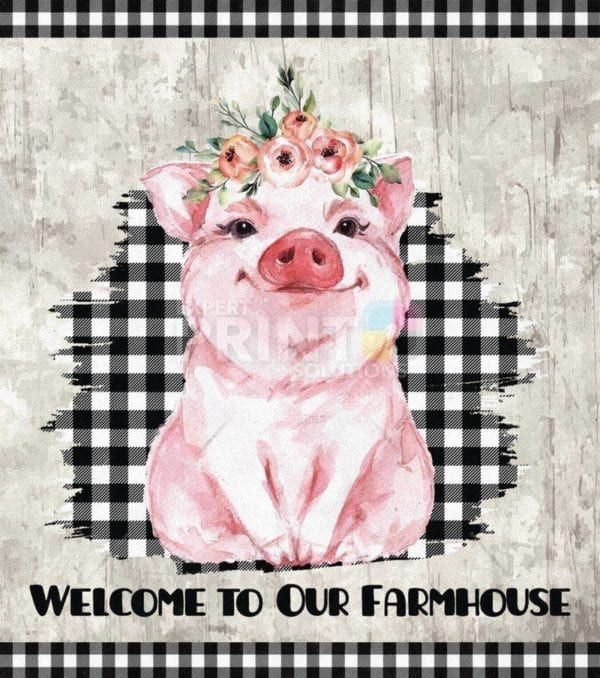 Cute Farmhouse Piglet Garden Flag