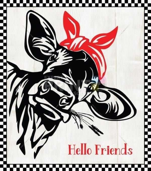 Funny Cow in Bandana Garden Flag