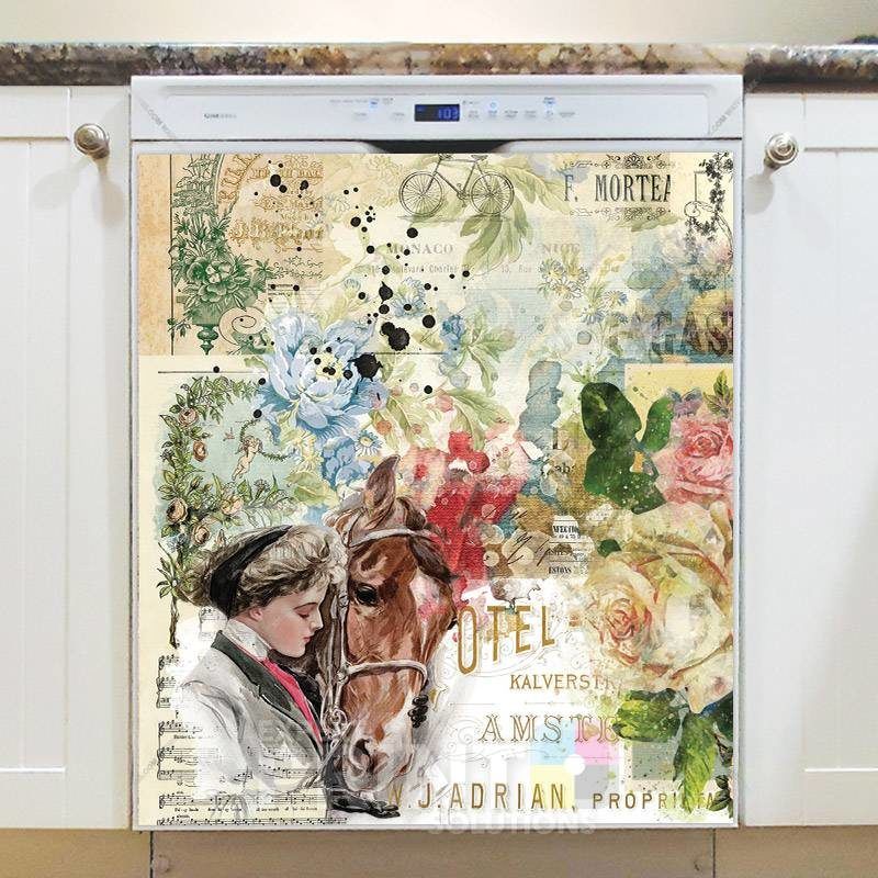 Vintage Kentucky Derby Shabby Chic Design #4 Dishwasher Magnet
