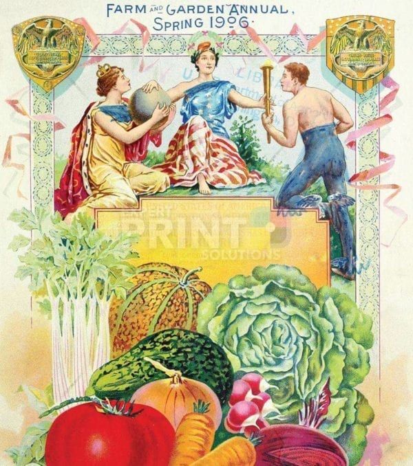 Vintage Retro Vegetable and Fruit Label #22 Garden Flag