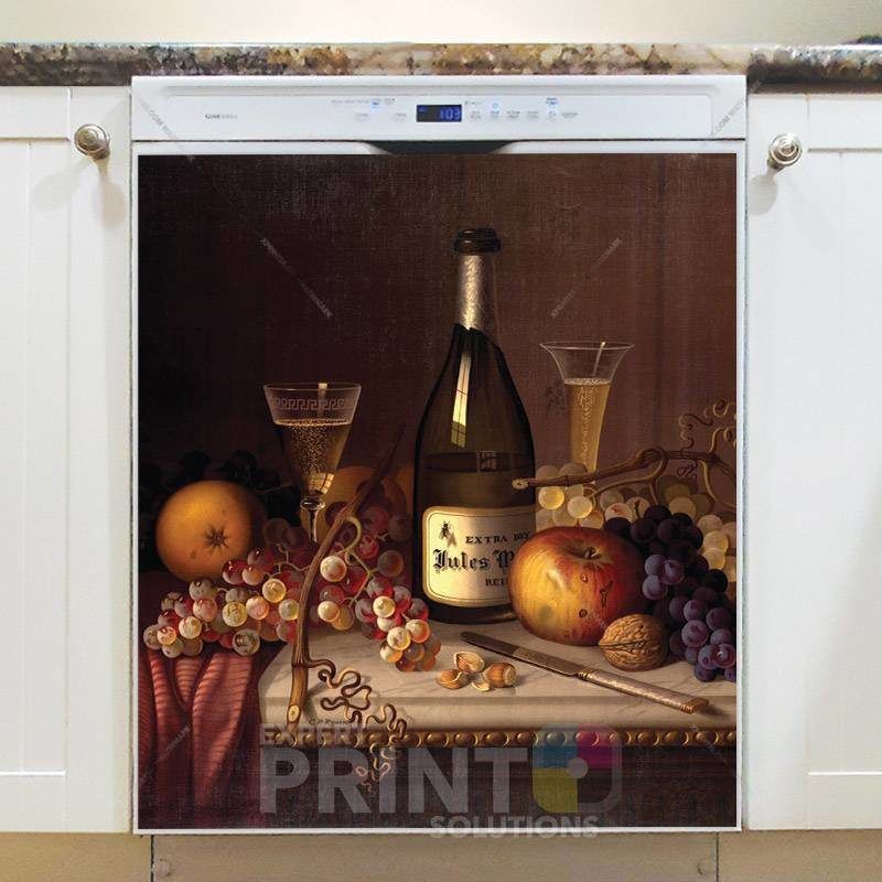 Still Life with Fruit and Champagne Dishwasher Magnet