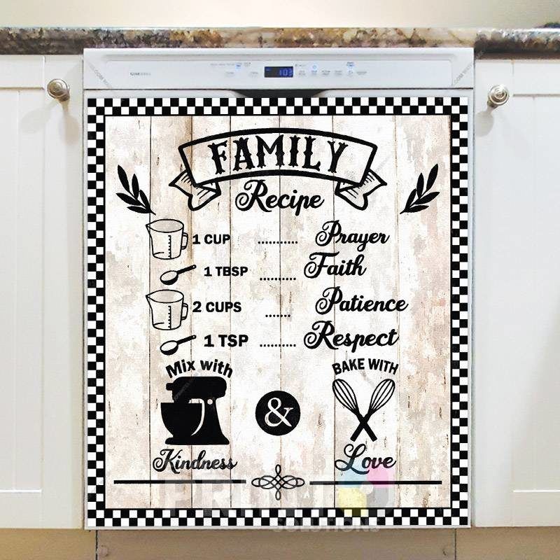 Cute Kitchen Family Recipe Dishwasher Magnet