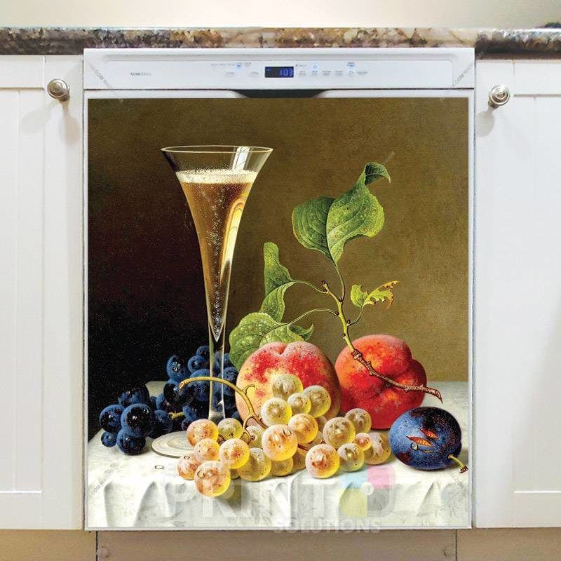 Still Life with Champagne Flute Dishwasher Magnet