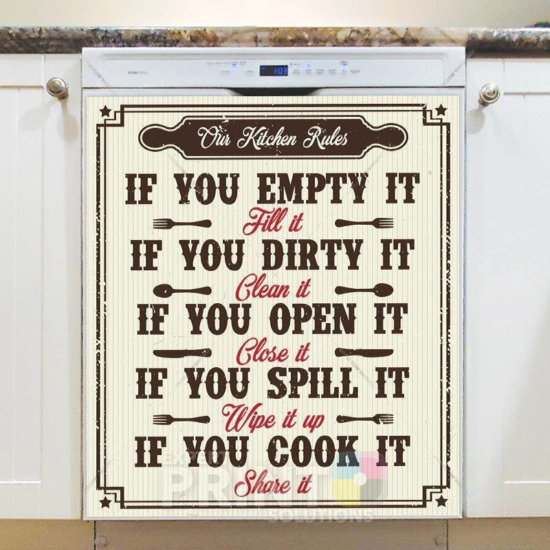 Kitchen Rules Dishwasher Magnet